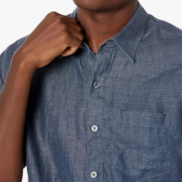 Men's 28 Palms Men's Relaxed-Fit Short-Sleeve 100% Linen Shirt - Picture 3 of 6